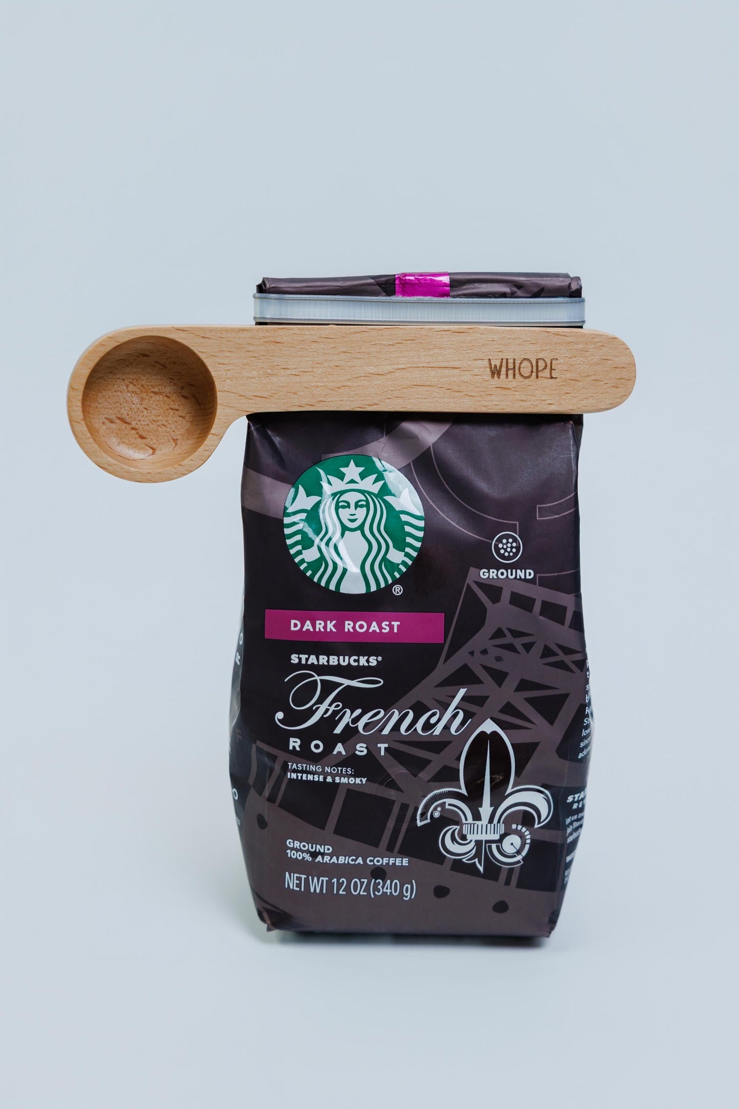 Dual Function Wooden Coffee Scoop and Bag Clip