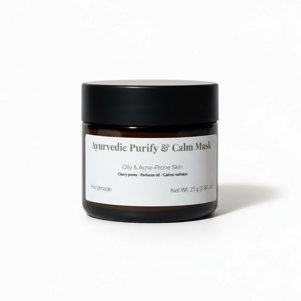 Ayurvedic Purify and Calm Face Mask | Natural Clay Mask for Oily & Acne-Prone Skin | Neem Sandalwood Herbal Mask
