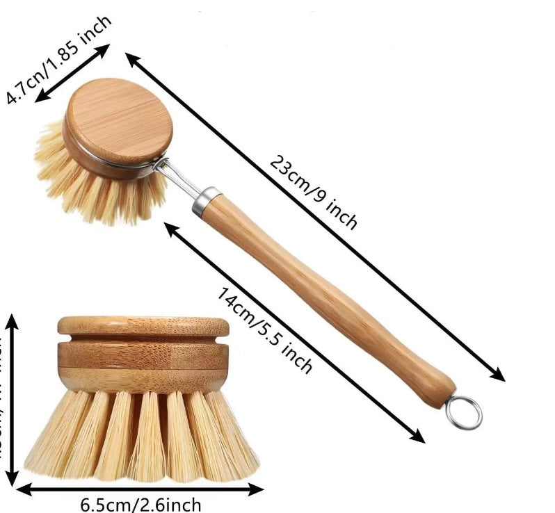 Sisal Dish Brush with Refill Head
