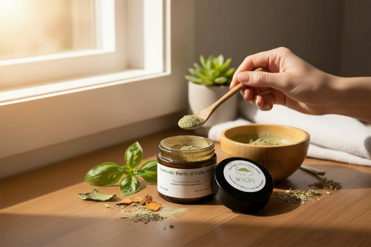 Ayurvedic Purify and Calm Face Mask | Natural Clay Mask for Oily & Acne-Prone Skin | Neem Sandalwood Herbal Mask